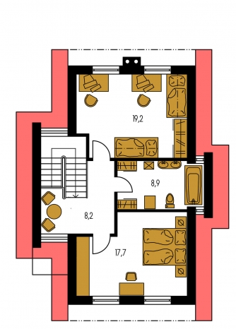 Grundriss des Obergeschosses - TREND 268